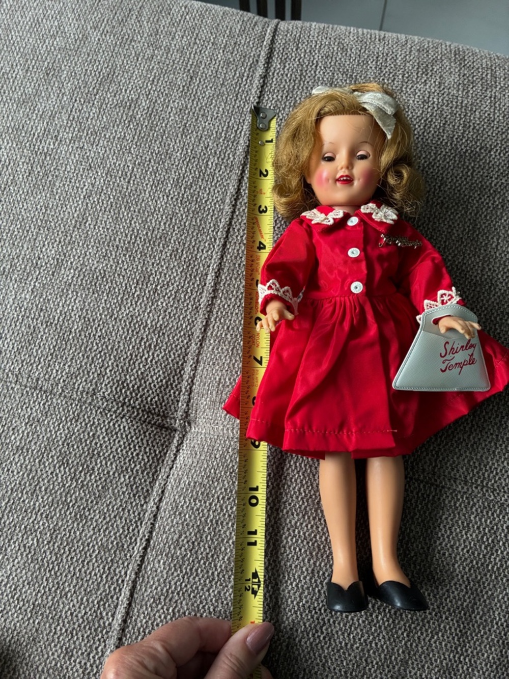Classic Girl Doll with Red Dress & Blue Knit Outfit - Picture 2 of 8